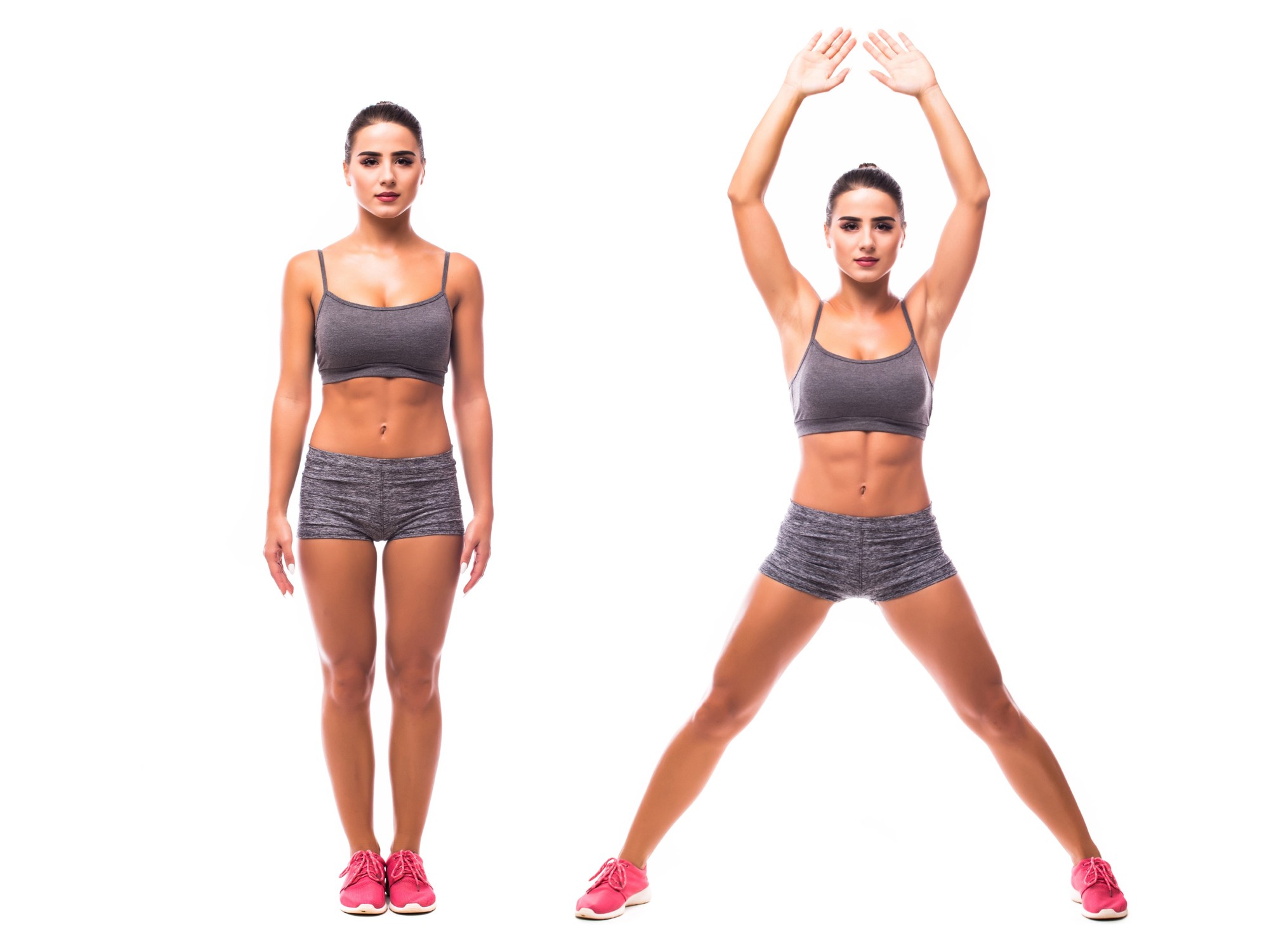 he "Jump jacks" It is perfect for HIIT workout.  It consists of jumping straight, raising your legs in the air to the sides./ Photo Shutterstock.