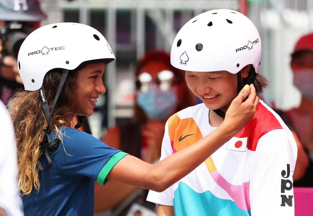 Two thirteen-year-old girls take gold and silver skateboarding and rock the world