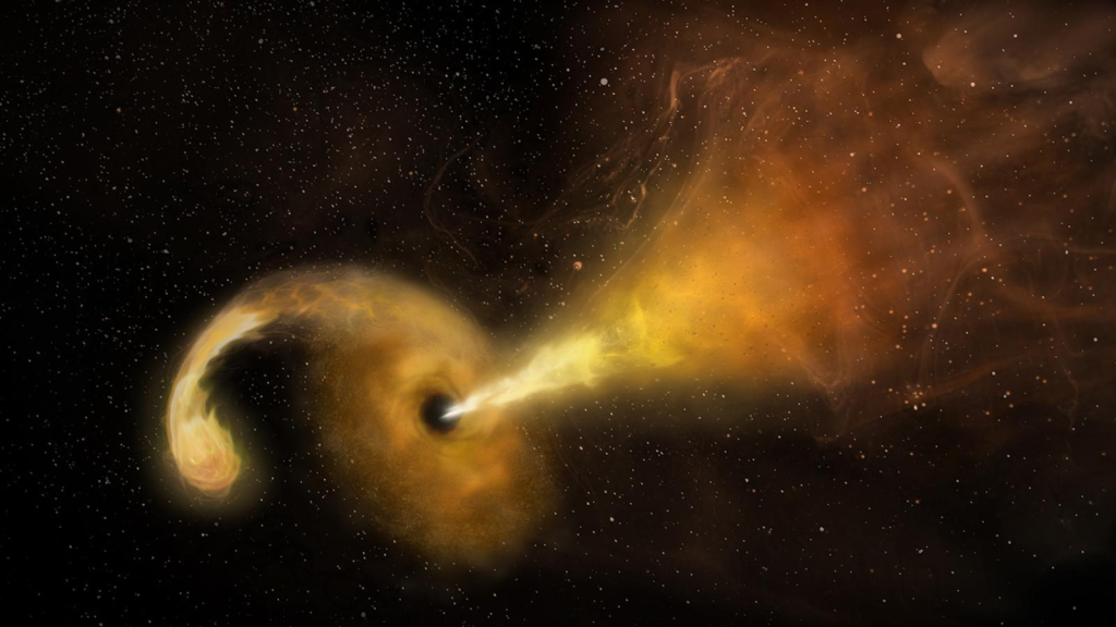 Astrophysicists detect light from a black hole