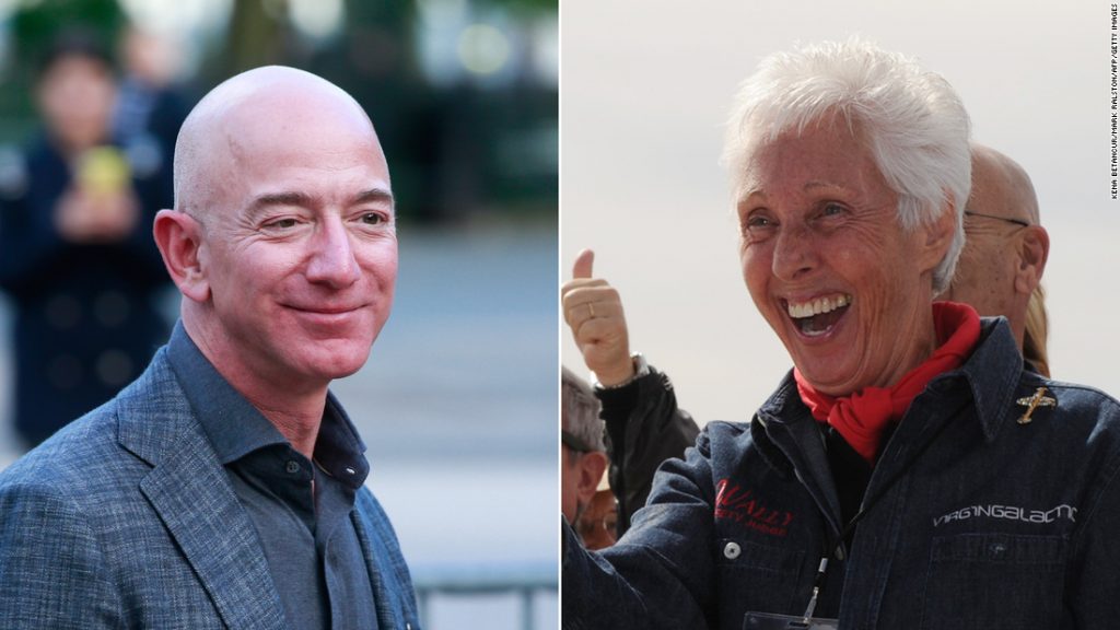 An 82-year-old woman who trained as an astronaut 60 years ago will travel to space with Jeff Bezos