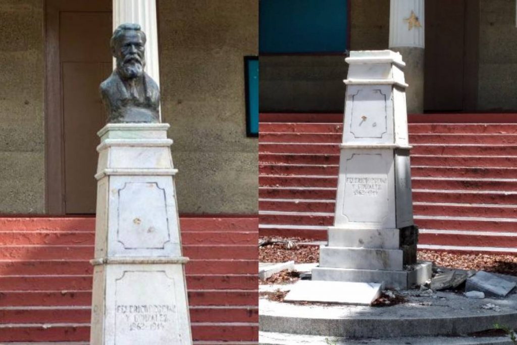 The bust of Federico Tecta has been stolen from a school in Ponce