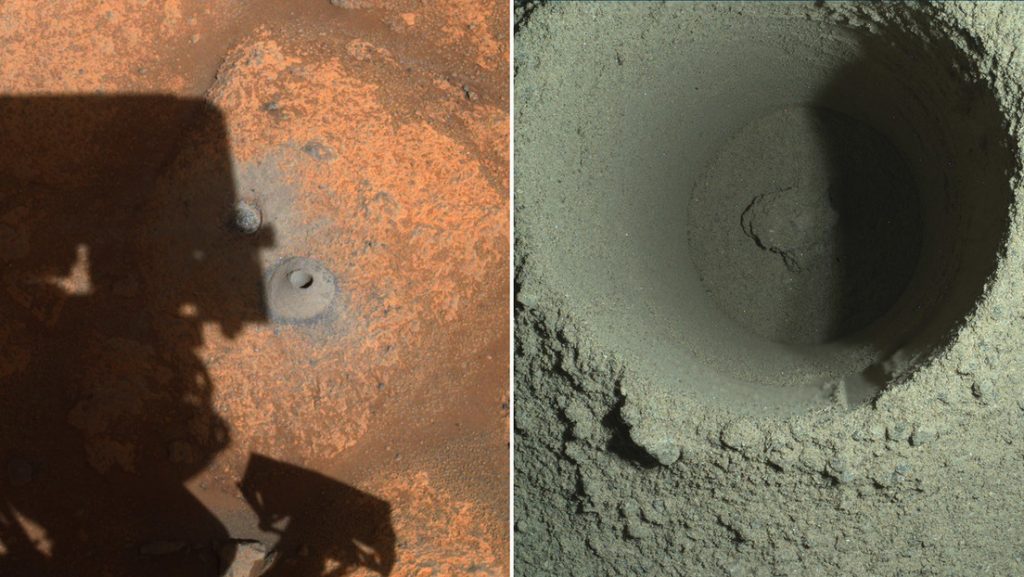 La NASA explica por qué el Perseverance fracasó en su primer intento de recoger una muestra de roca en Marte