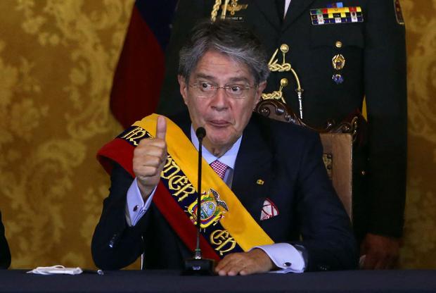 The President of Ecuador, Guillermo Laso, is mentioned in Pandora's Papers.  (Christina Vega Rohr/AFP).