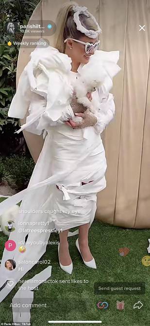 Paris Hilton wears toilet paper wedding dress to bachelorette party |  people | entertainment