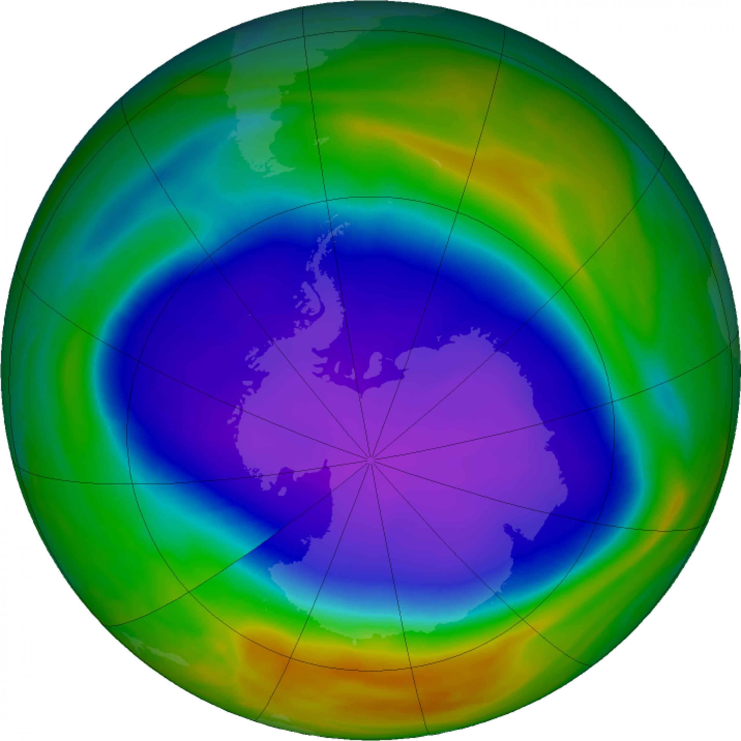 The ozone hole in Antarctica