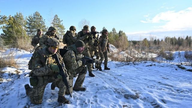 Training for Ukraine's military reserves.