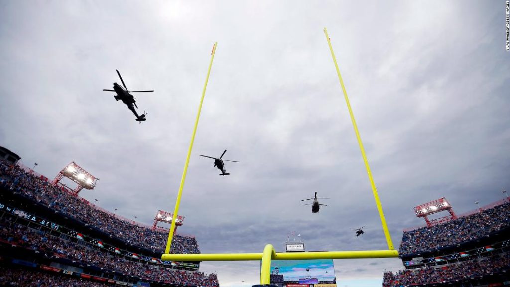 They interrogate a military fly during a NFL game