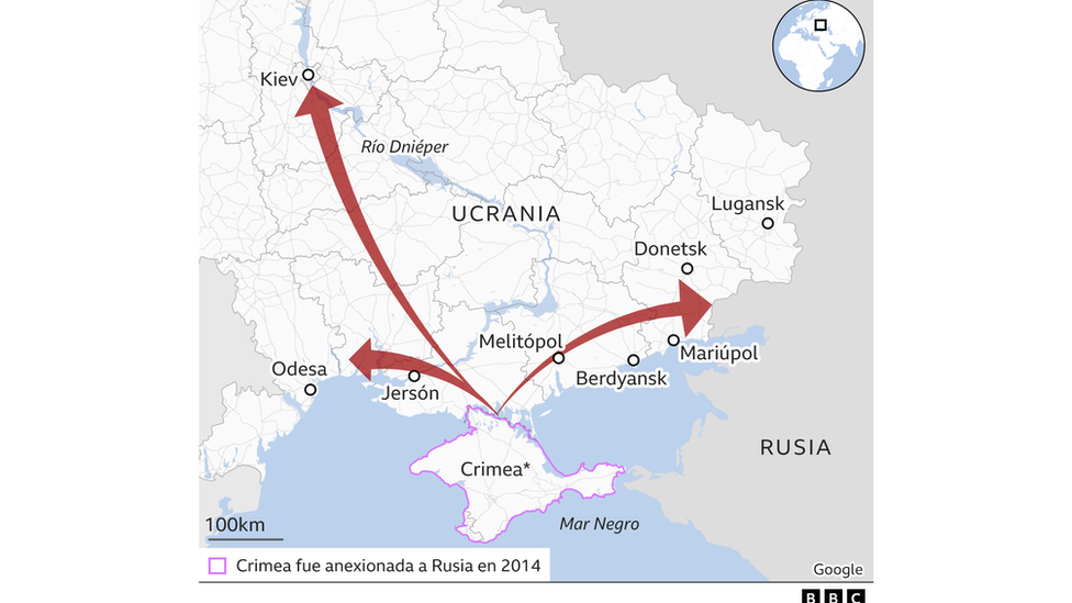 Route from the Crimea