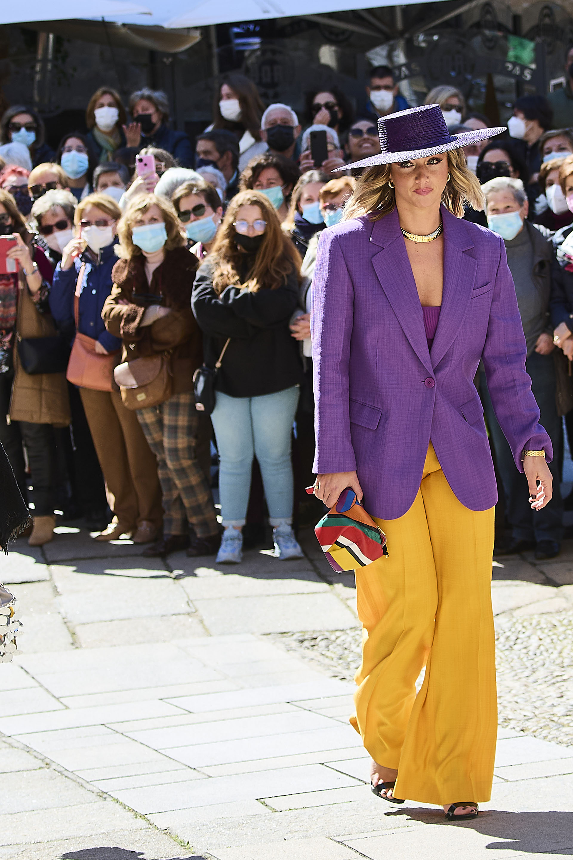     Prisca Perez Bella Purple and Mustard Two Pieces Look (Grosby Collection)