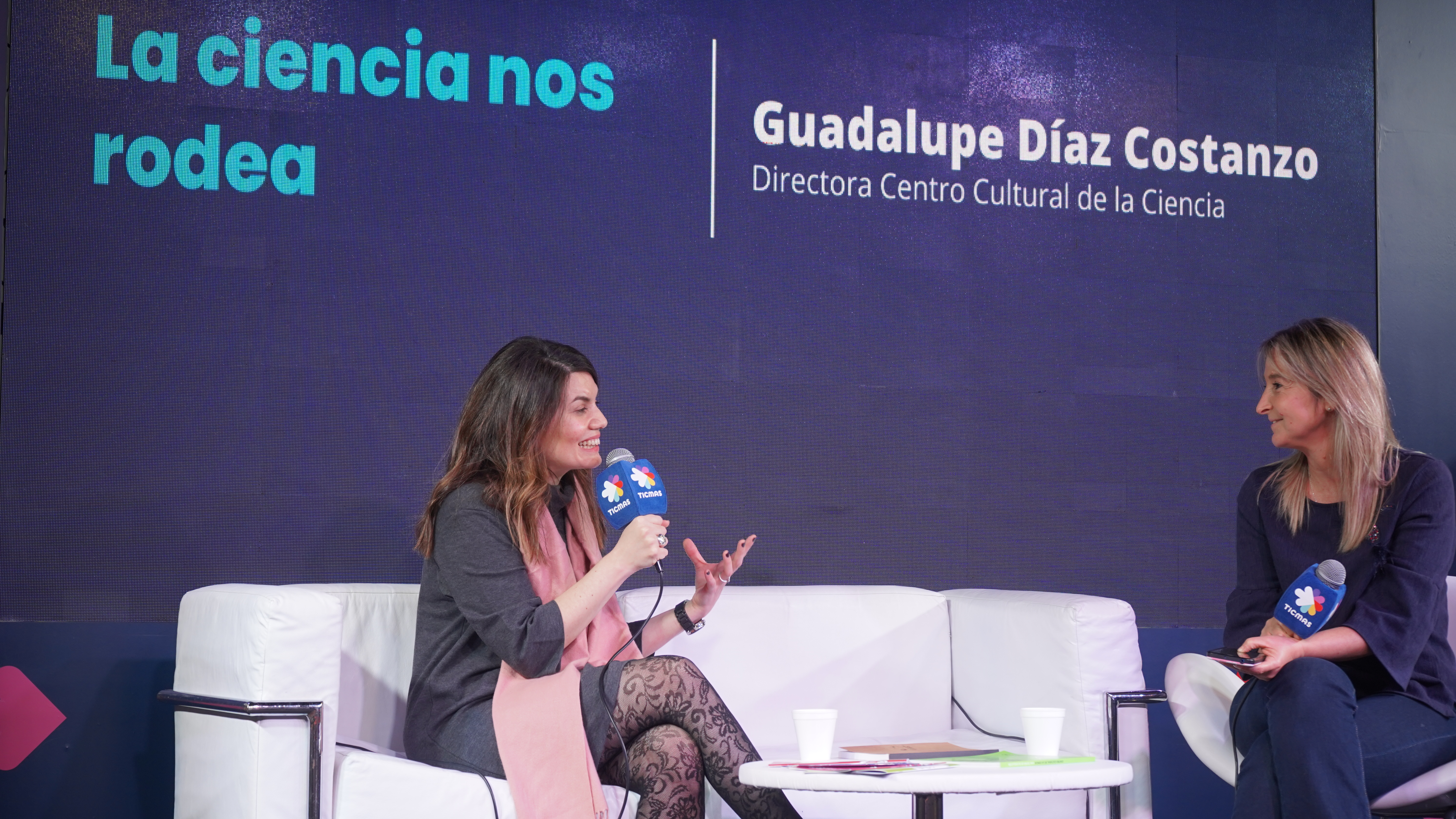 Guadalupe Diaz Costanzo, Director of C3, interviewed by Laura Marinucci at the Tecmas Hall at the Book Fair
