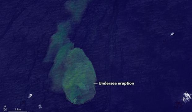 Underwater volcanic eruption at Kavachi volcano recorded by NASA.  (Photo: earthobservatory.nasa)
