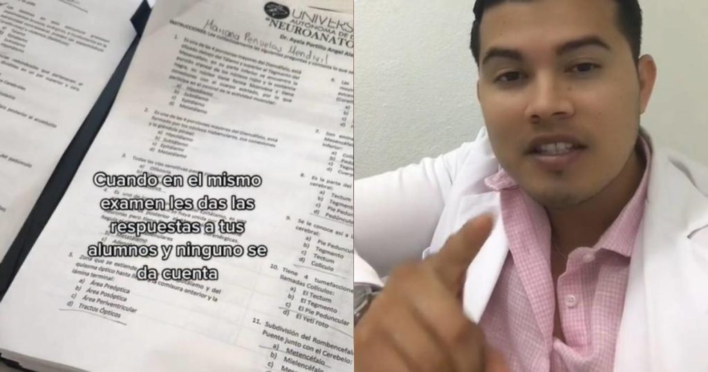 A medical teacher took an exam with hidden answers and no one noticed