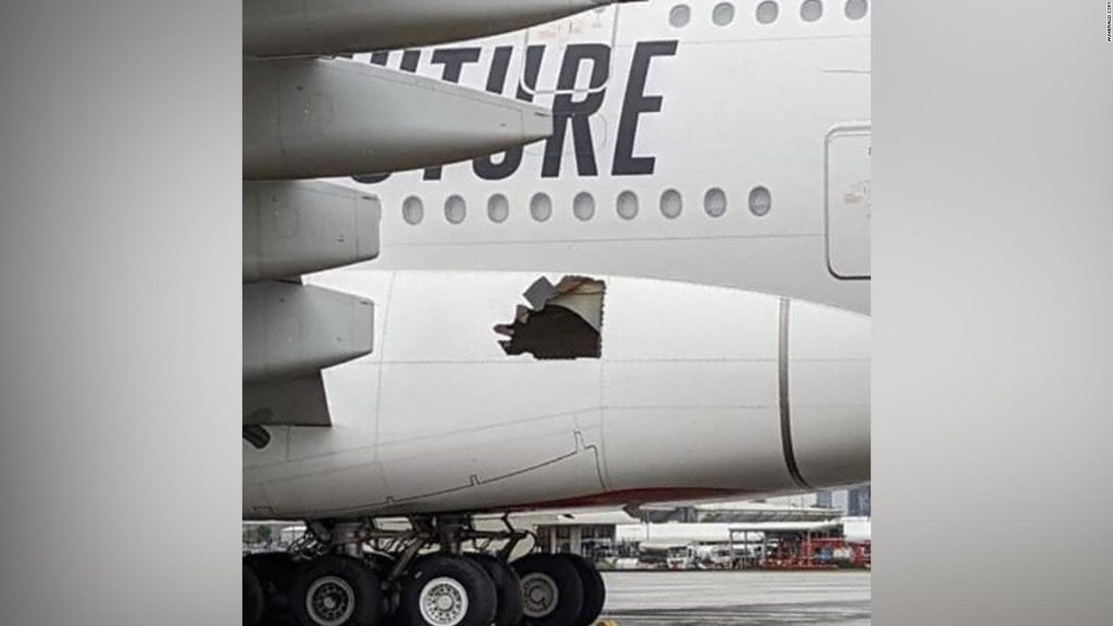 Airbus A380 'flyed for 14 hours' with hole in side