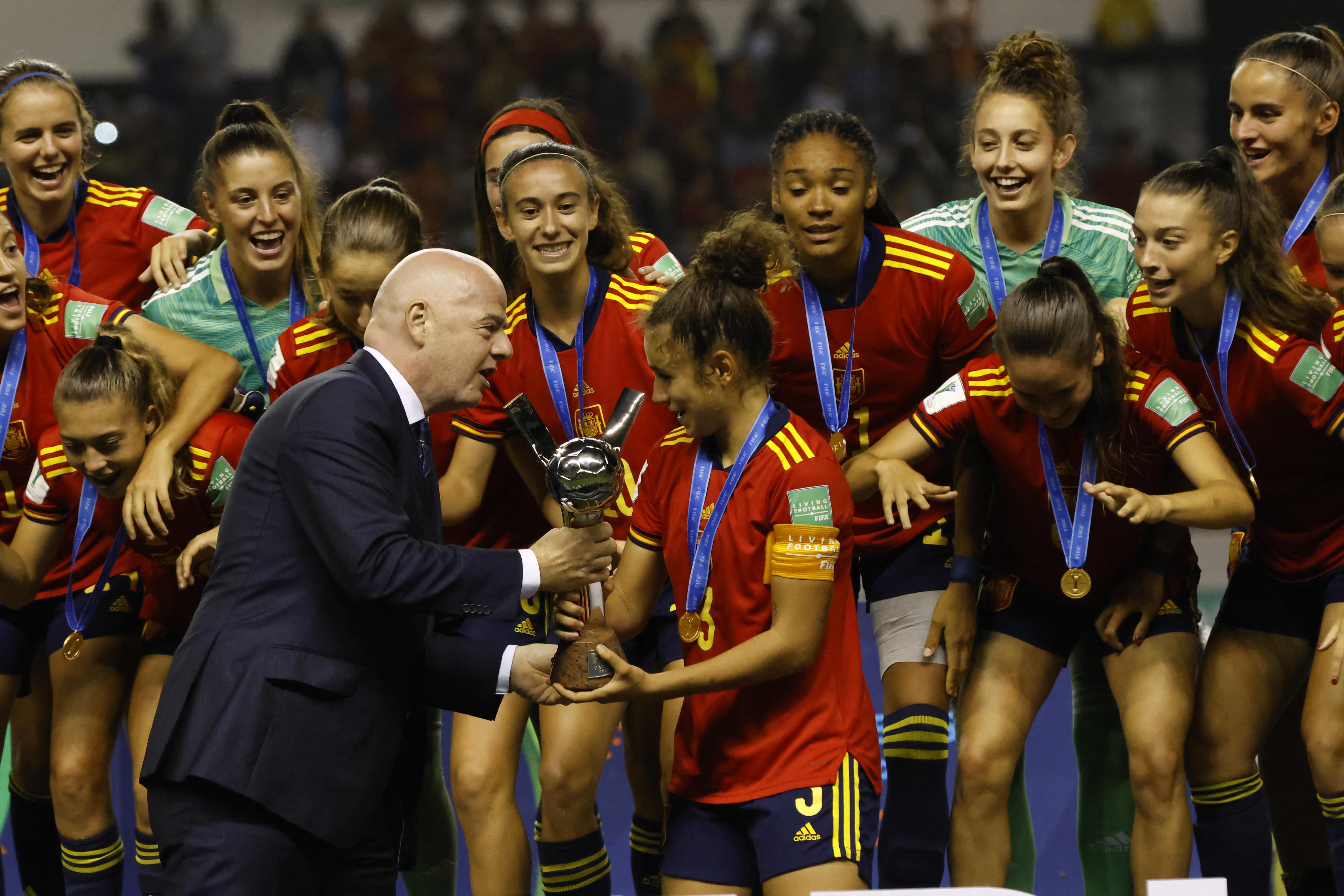 Infantino was also present in the U-20 World Cup final between Spain and Japan (Reuters)