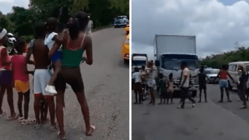 "Let Diaz-Canel Come!": Mothers with Their Babies Block a Highway in Havana