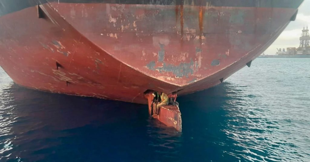They found three stowaways at the helm of a ship that had traveled 11 days from Nigeria to the Canary Islands