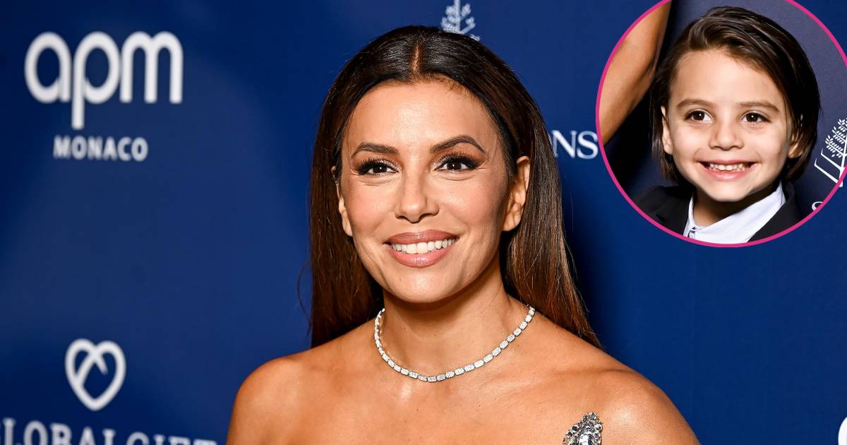 Eva Longoria’s son Santiago wears a small tux on the red carpet